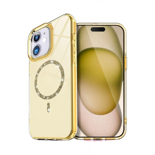 Durukar®   iPhone 12 Live Diamond Magsafe Kapak - Sarı