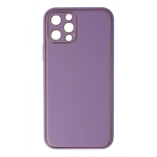 Durukar®  iPhone 12 Pro Kılıf Coco Deri Silikon Kapak - Lila