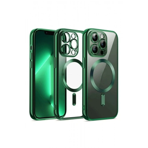 Durukar®  iPhone 12 Pro Kılıf Kross Magneticsafe Kapak - Koyu Yeşil