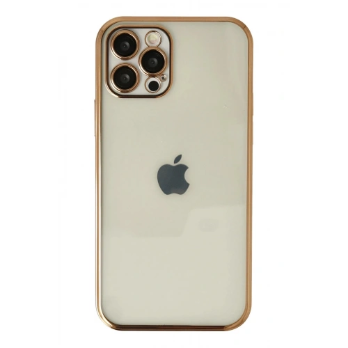 Durukar®  iPhone 12 Pro Kılıf  Lensli Silikon - Gold