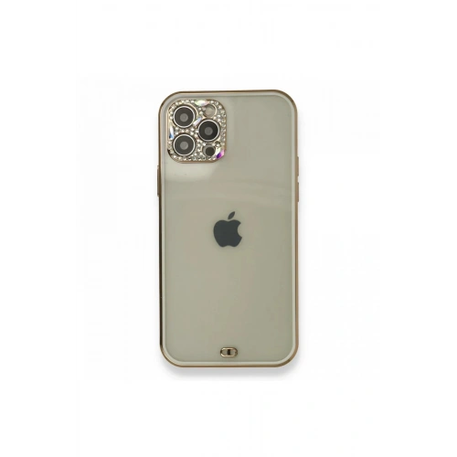 Durukar®  iPhone 12 Pro Kılıf Liva Taşlı Silikon - Beyaz