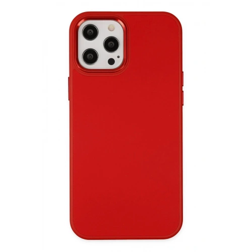Durukar®  iPhone 12 Pro Max Kılıf Asya Deri Silikon - Kırmızı