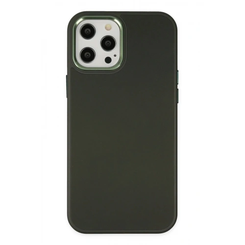 Durukar®  iPhone 12 Pro Max Kılıf Asya Deri Silikon - Koyu Yeşil