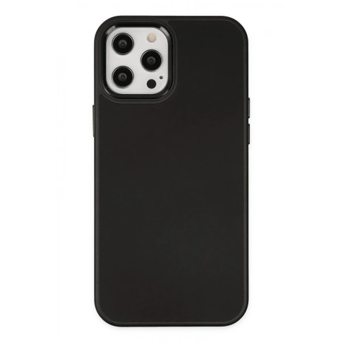 Durukar®  iPhone 12 Pro Max Kılıf Asya Deri Silikon - Siyah
