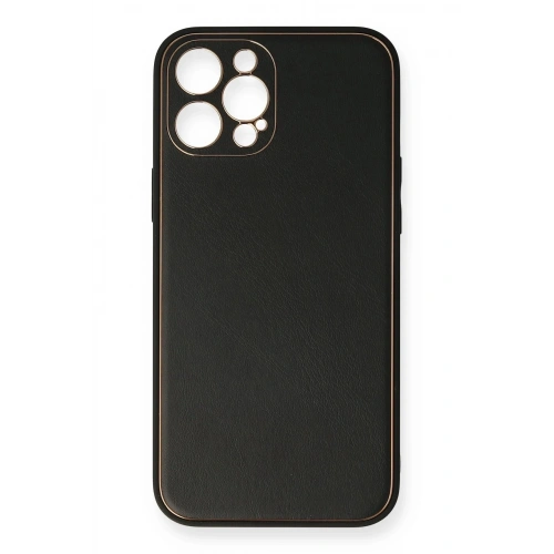 Durukar®  iPhone 12 Pro Max Kılıf Coco Deri Silikon Kapak - Siyah