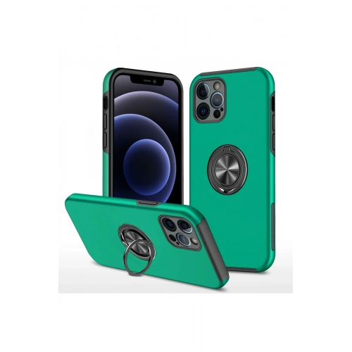 Durukar®  iPhone 12 Pro Max Kılıf Elit Yüzüklü Kapak - Yeşil