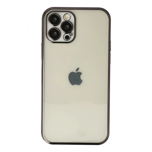 Durukar®  iPhone 12 Pro Max Kılıf  Lensli Silikon - Siyah