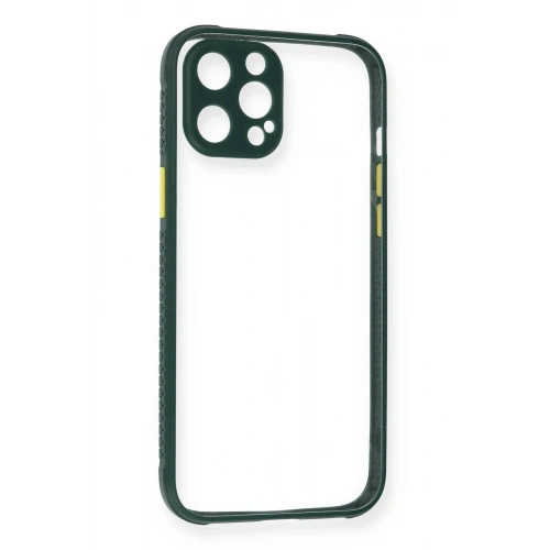 Durukar®  iPhone 12 Pro Max Kılıf Miami Şeffaf Silikon - Koyu Yeşil