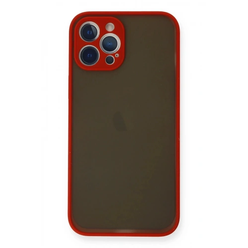 Durukar®  iPhone 12 Pro Max Kılıf Montreal Silikon Kapak - Kırmızı
