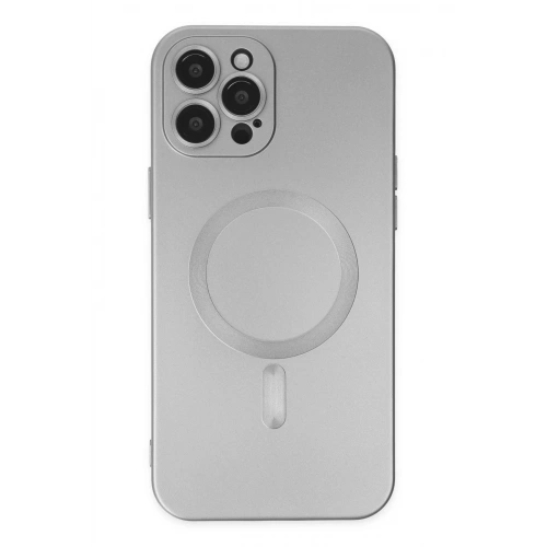 Durukar®  iPhone 12 Pro Max Kılıf Moshi Lens Magneticsafe Silikon - Gümüş