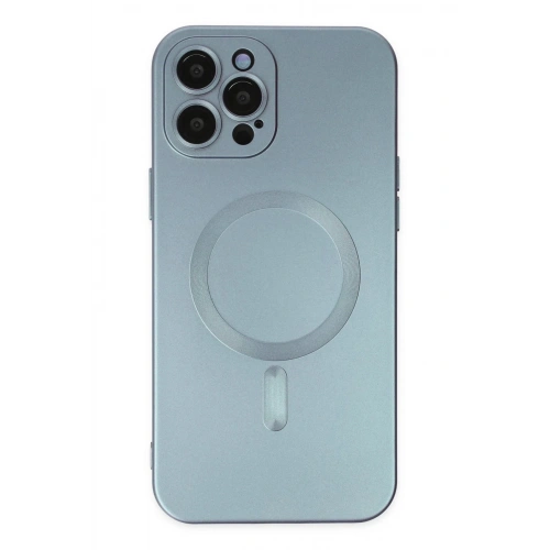 Durukar®  iPhone 12 Pro Max Kılıf Moshi Lens Magneticsafe Silikon - Sierra Blue