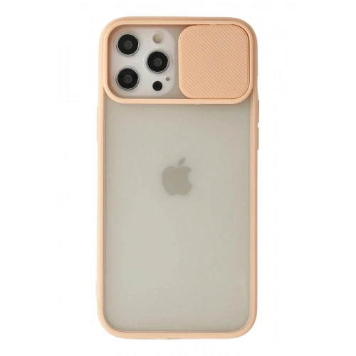 Durukar®  iPhone 12 Pro Max Kılıf Palm Buzlu Kamera Sürgülü Silikon - Pembe