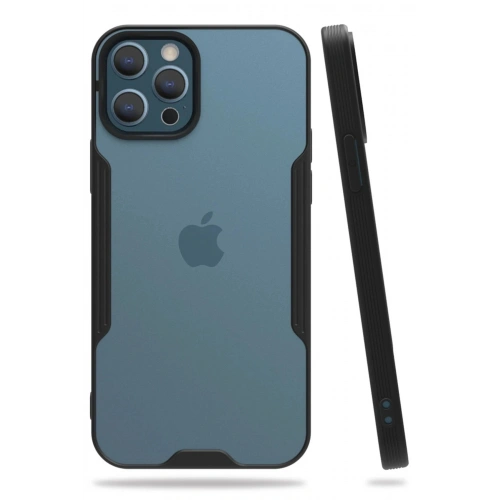 Durukar®  iPhone 12 Pro Max Kılıf Platin Silikon - Siyah