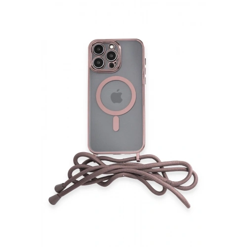 Durukar®  iPhone 13 Pro Kılıf Divo Lazer Askılı Magsafe Kapak - Pembe