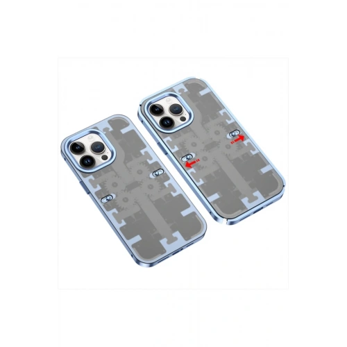 Durukar®  iPhone 13 Pro Kılıf Mekanik Bumper Kapak - Mavi