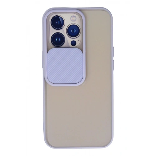 Durukar®  iPhone 13 Pro Kılıf Palm Buzlu Kamera Sürgülü Silikon - Lila