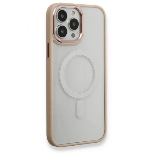 Durukar®  iPhone 13 Pro Kılıf Room Magneticsafe Silikon - Pudra