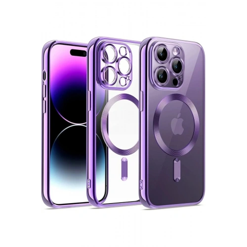 Durukar®  iPhone 13 Pro Max Kılıf Kross Magneticsafe Kapak - Mor