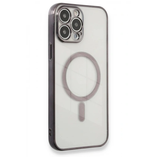 Durukar®  iPhone 13 Pro Max Kılıf Magneticsafe Lazer Silikon - Siyah