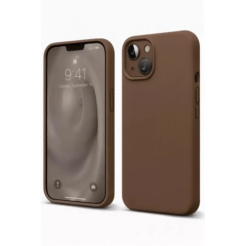 Durukar®   iPhone 14 Kılıf First Silikon - Kahverengi