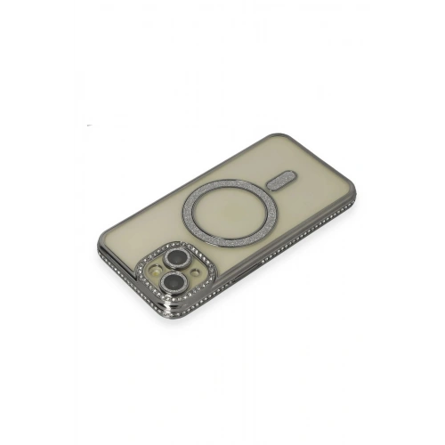 Durukar®  iPhone 14 Kılıf Joke Simli Magneticsafe Kılıf - Gri