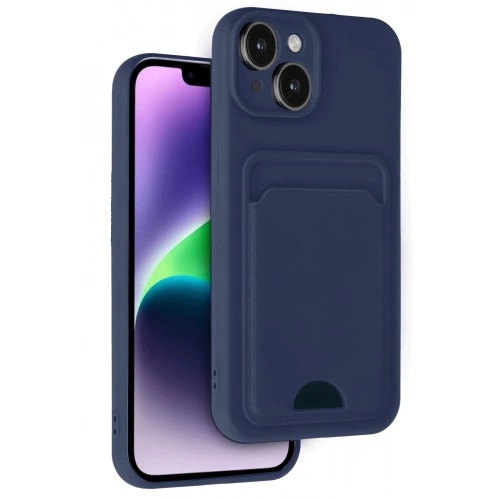 Durukar®  iPhone 14 Kılıf Kelvin Kartvizitli Silikon - Lacivert