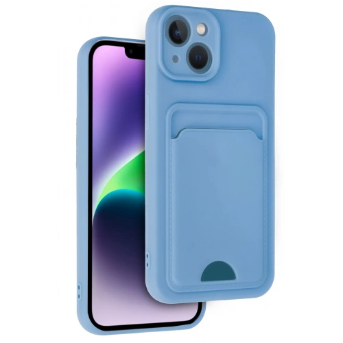 Durukar®  iPhone 14 Kılıf Kelvin Kartvizitli Silikon - Mavi