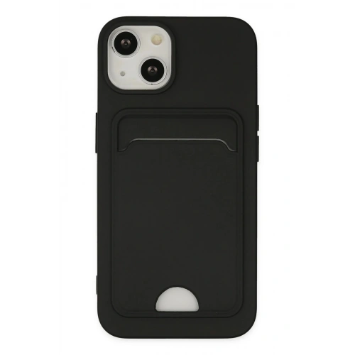 Durukar®  iPhone 14 Plus Kılıf Kelvin Kartvizitli Silikon - Siyah
