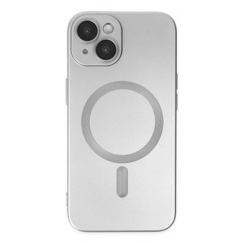 Durukar®  iPhone 14 Plus Kılıf Moshi Lens Magneticsafe Silikon - Gümüş