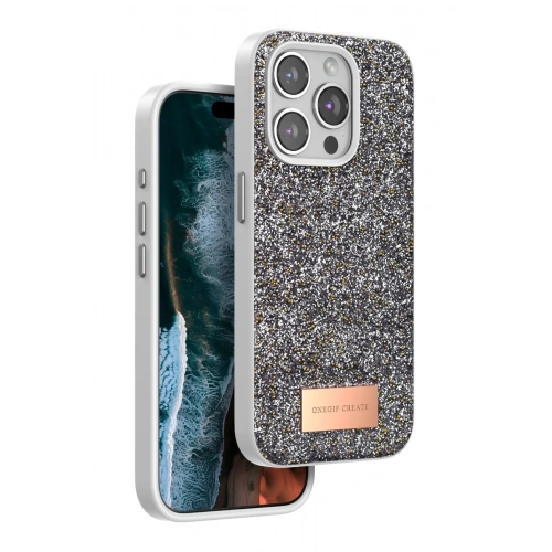 Durukar®   iPhone 14 Pro Bright Simli Kapak - Gümüş