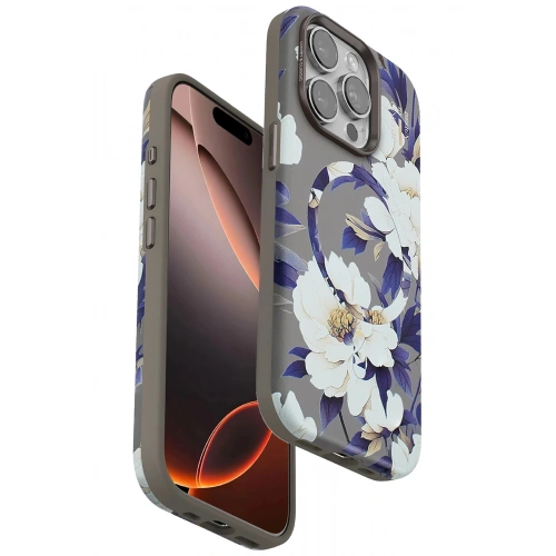 Durukar®  iPhone 14 Pro Flower Series Magsafe Kapak - Gri