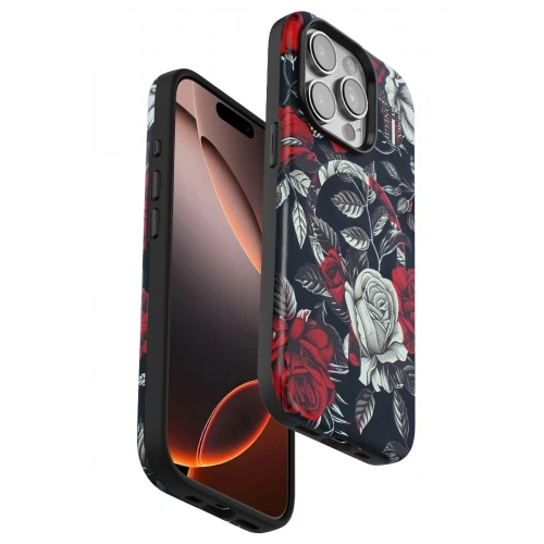 Durukar®  iPhone 14 Pro Flower Series Magsafe Kapak - Siyah