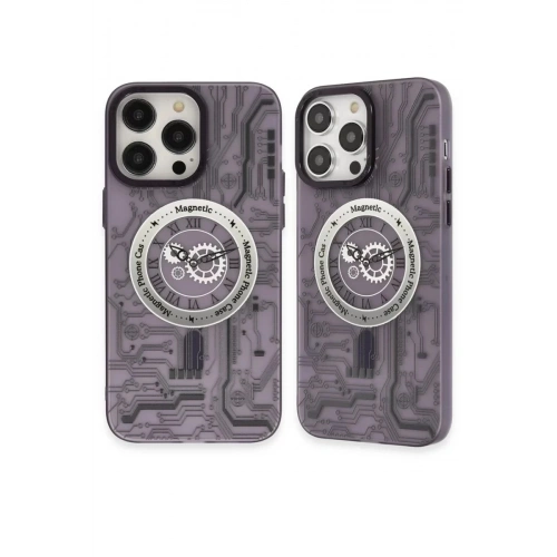 Durukar®  iPhone 14 Pro Kılıf Apollo Magneticsafe Desenli Kapak - Apollo Mor - 5
