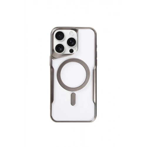 Durukar®  iPhone 14 Pro Kılıf Boyi Magsafe Silikon Kapak - Titan Gri