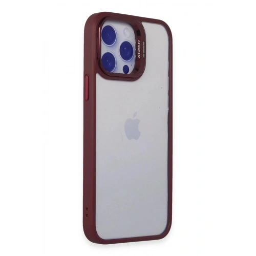 Durukar®  iPhone 14 Pro Kılıf Roblox Lens Standlı Kapak - Bordo