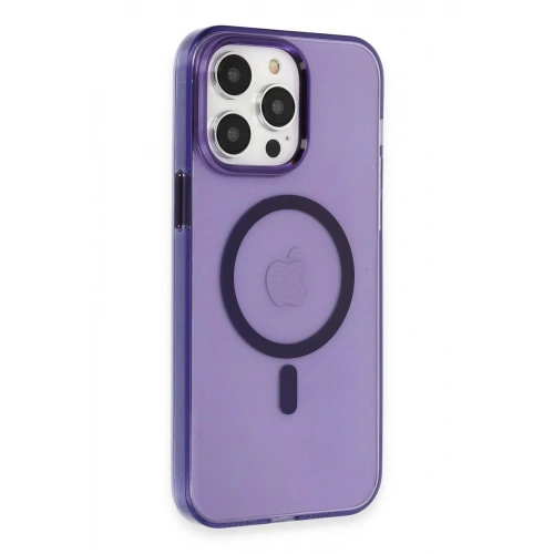 Durukar®  iPhone 14 Pro Kılıf Tron Şeffaf Magsafe Kapak - Derin Mor