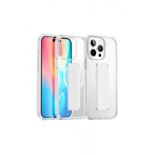 Durukar®  iPhone 14 Pro Max Kılıf Alfa Magsafe Standlı Kapak - Şeffaf