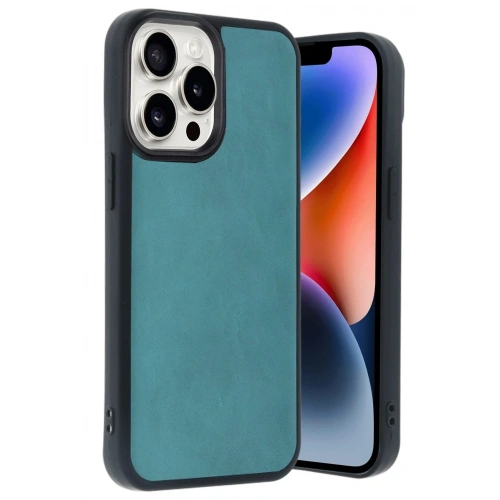 Durukar®  iPhone 14 Pro Max Kılıf Aras Deri Kapak - Açık Yeşil