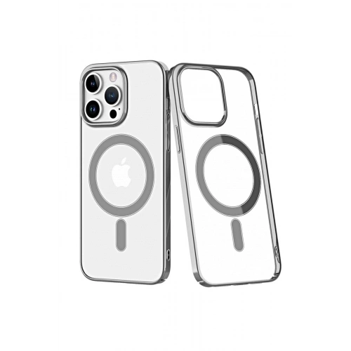 Durukar®  iPhone 14 Pro Max Kılıf Element Magneticsafe Sert Kapak - Gümüş