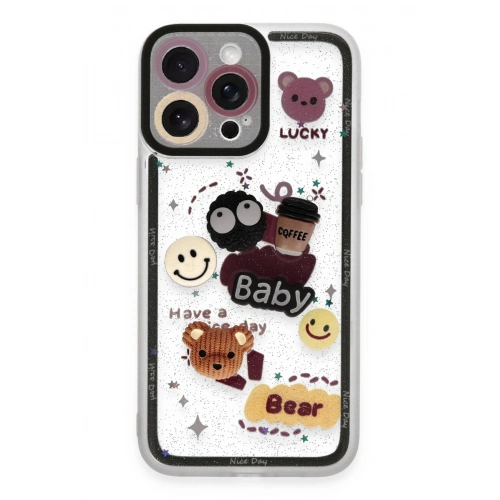 Durukar®  iPhone 14 Pro Max Kılıf Sweet Desenli Silikon Kapak - Sarı