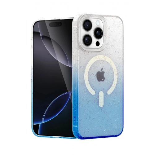 Durukar®   iPhone 14 Pro Max Pummel Shiny Magsafe Kapak - Mavi