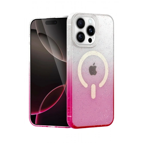 Durukar®   iPhone 14 Pro Max Pummel Shiny Magsafe Kapak - Pembe