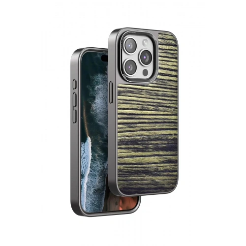 Durukar®  iPhone 14 Pro Wave Kapak - Koyu Kahve