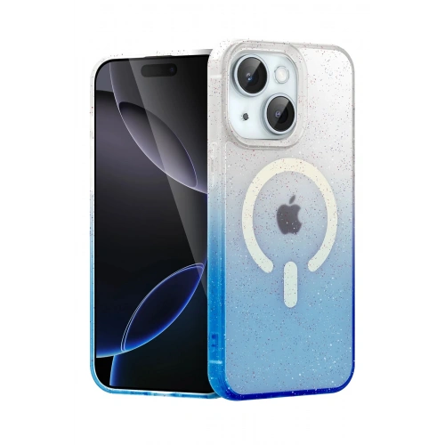 Durukar®   iPhone 14 Pummel Shiny Magsafe Kapak - Mavi