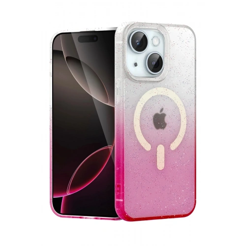 Durukar®   iPhone 14 Pummel Shiny Magsafe Kapak - Pembe