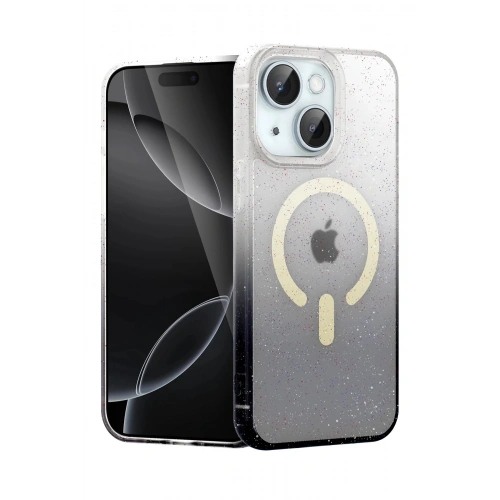 Durukar®   iPhone 14 Pummel Shiny Magsafe Kapak - Siyah