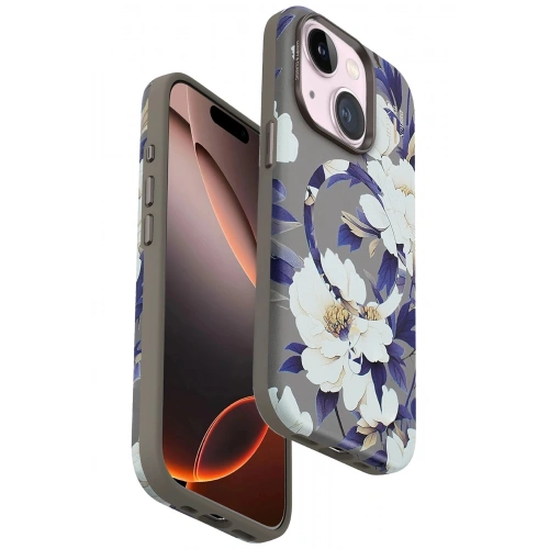 Durukar®  iPhone 15 Flower Series Magsafe Kapak - Gri
