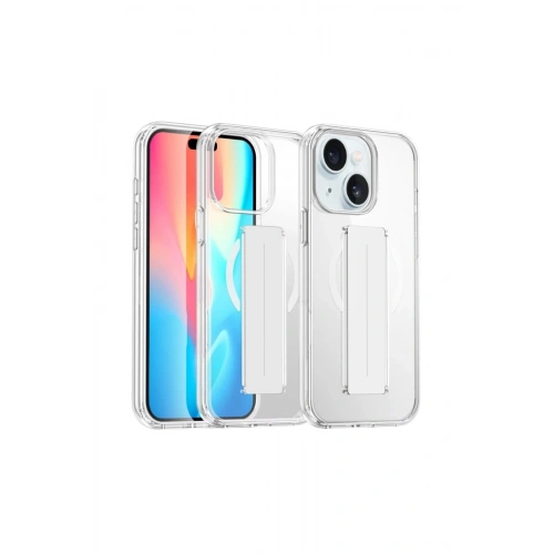 Durukar®  iPhone 15 Kılıf Alfa Magsafe Standlı Kapak - Şeffaf