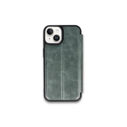 Durukar®   iPhone 15 Kılıf Flip Cover - Koyu Yeşil