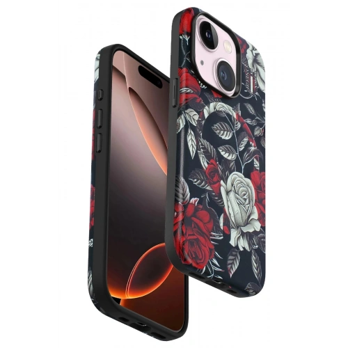 Durukar®  iPhone 15 Plus Flower Series Magsafe Kapak - Siyah